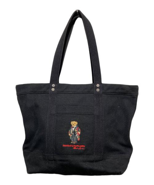 POLO RALPH LAUREN（ポロ・ラルフローレン）POLO RALPH LAUREN (ポロ・ラルフローレン) ポロベアキャンバストートバッグ ブラックの古着・服飾アイテム