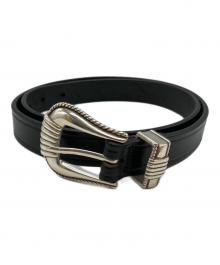 TORY LEATHER（トリーレザー）の古着「ウエスタンバックルレザーベルト」｜ブラック