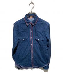 45R（フォーティファイブ・アール）の古着「赤糸ステッチコットンシャツ」｜インディゴ
