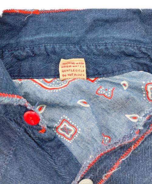 45R（フォーティファイブ・アール）45R (フォーティファイブ・アール) 赤糸ステッチコットンシャツ インディゴ サイズ:2の古着・服飾アイテム