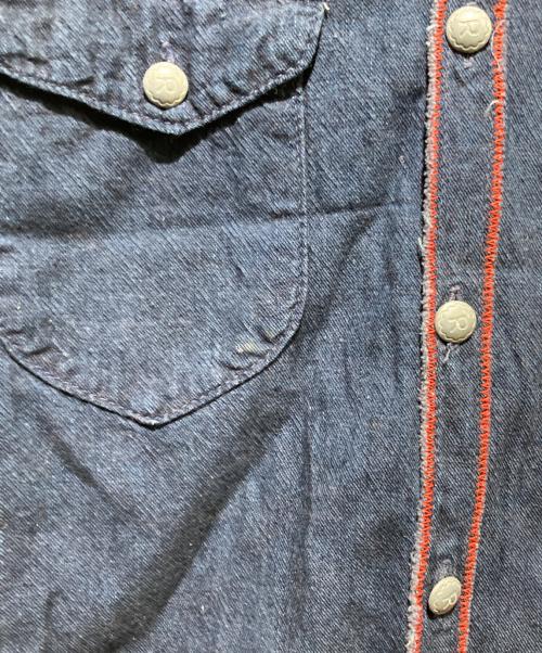 45R（フォーティファイブ・アール）45R (フォーティファイブ・アール) 赤糸ステッチコットンシャツ インディゴ サイズ:2の古着・服飾アイテム