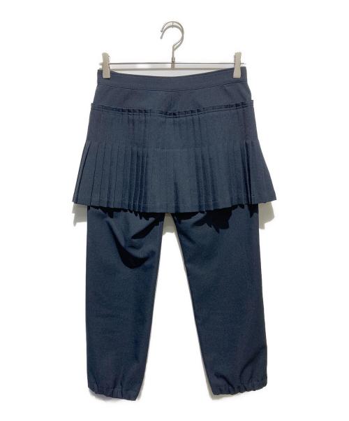 ISSEY MIYAKE（イッセイミヤケ）ISSEY MIYAKE (イッセイミヤケ) レイヤードデザインパンツ ネイビー サイズ:1の古着・服飾アイテム