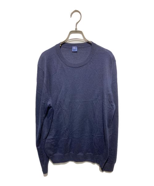 FEDELI（フェデーリ）FEDELI (フェデーリ) ハイゲージカシミアシルクソリッドクルーネックニット ネイビー サイズ:52の古着・服飾アイテム