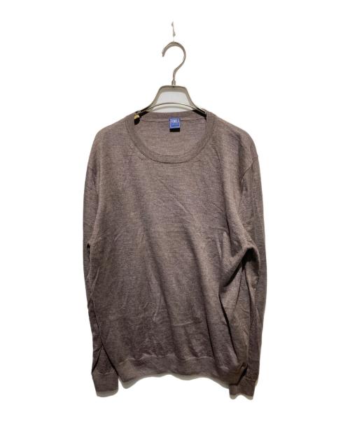 FEDELI（フェデーリ）FEDELI (フェデーリ) ハイゲージカシミアシルクソリッドクルーネックニット ブラウン サイズ:52の古着・服飾アイテム