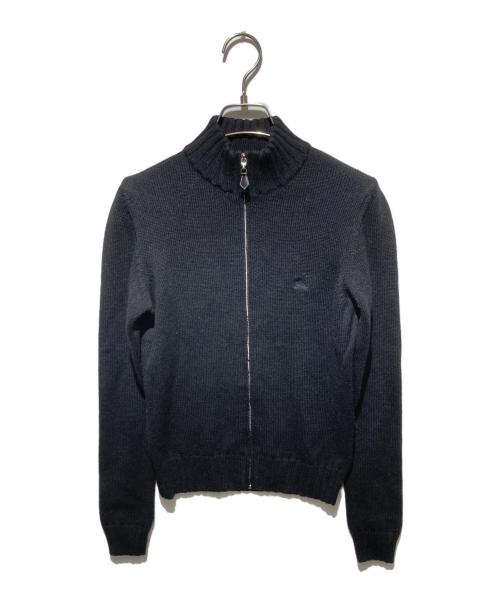 BURBERRY BLUE LABEL（バーバリーロンドンブルーレーベル）BURBERRY BLUE LABEL (バーバリーロンドンブルーレーベル) フルジップニット ブラック サイズ:Mの古着・服飾アイテム