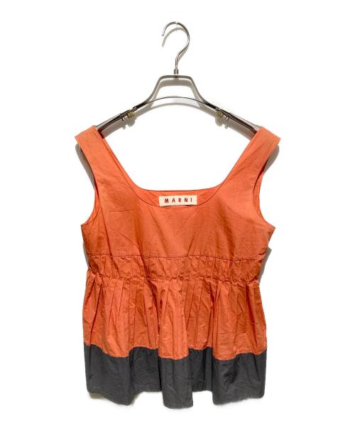 MARNI（マルニ）MARNI (マルニ) バイカラーノースリーブブラウス オレンジ サイズ:38の古着・服飾アイテム