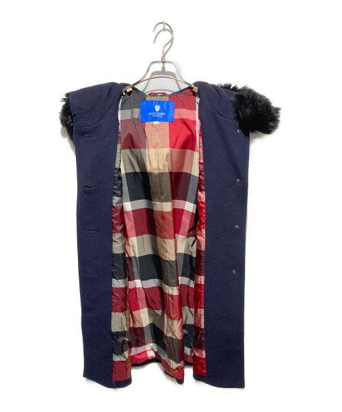 BLUE LABEL CRESTBRIDGE（ブルーレーベルクレストブリッジ）BLUE LABEL CRESTBRIDGE (ブルーレーベルクレストブリッジ) エコファー2wayフーデッドコート ネイビー サイズ:38の古着・服飾アイテム