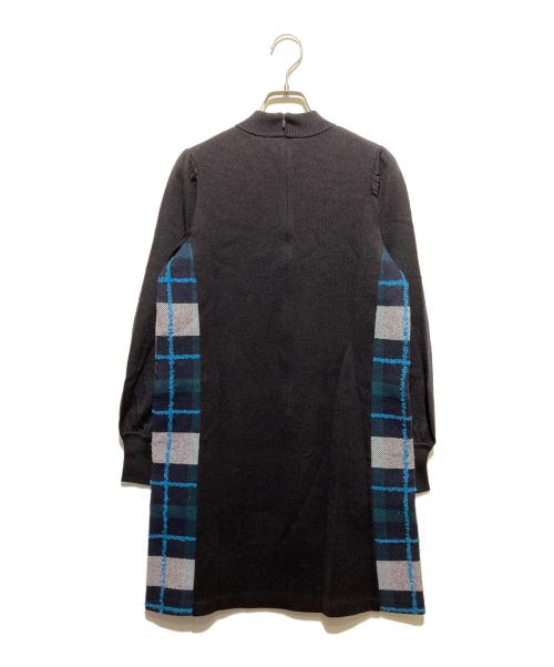 BLUE LABEL CRESTBRIDGE（ブルーレーベルクレストブリッジ）BLUE LABEL CRESTBRIDGE (ブルーレーベルクレストブリッジ) ミラノリブニットワンピース ネイビー サイズ:38の古着・服飾アイテム