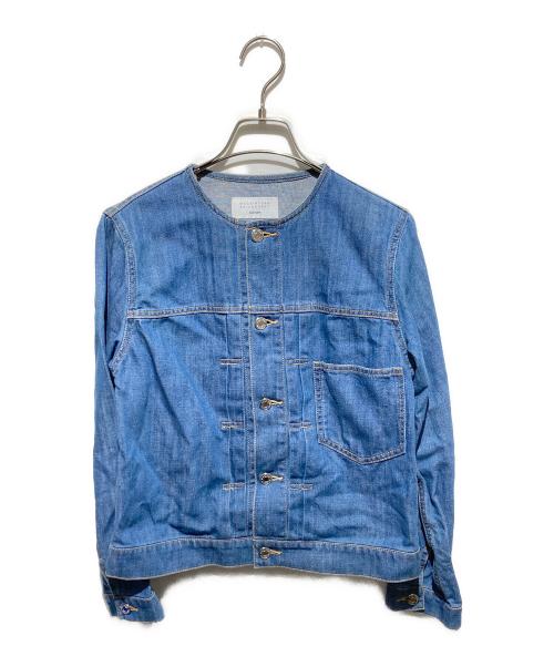 MACKINTOSH PHILOSOPHY（マッキントッシュ フィロソフィー）MACKINTOSH PHILOSOPHY (マッキントッシュ フィロソフィー) ノーカラーデニムジャケット インディゴ サイズ:38の古着・服飾アイテム