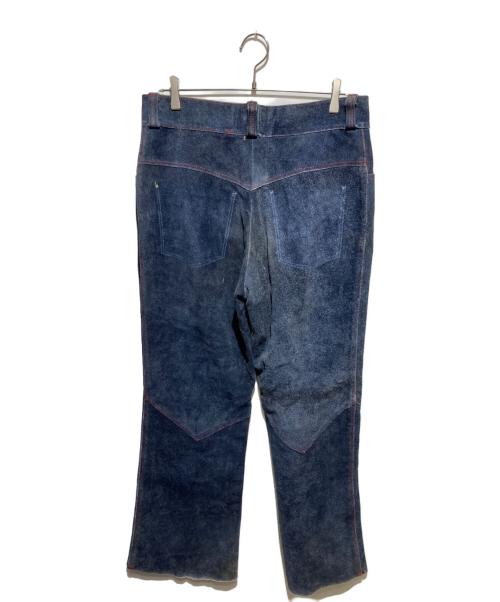 WHEELS OF MAN（ウィールズ オブ マン）WHEELS OF MAN (ウィールズ オブ マン) スエードレザーフレアパンツ ネイビー サイズ:30の古着・服飾アイテム