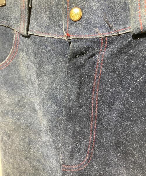 WHEELS OF MAN（ウィールズ オブ マン）WHEELS OF MAN (ウィールズ オブ マン) スエードレザーフレアパンツ ネイビー サイズ:30の古着・服飾アイテム