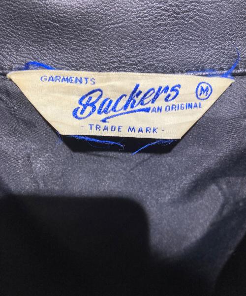 BACKERS（バッカーズ）Backers (バッカーズ) レザージャケット ブラック サイズ:Mの古着・服飾アイテム
