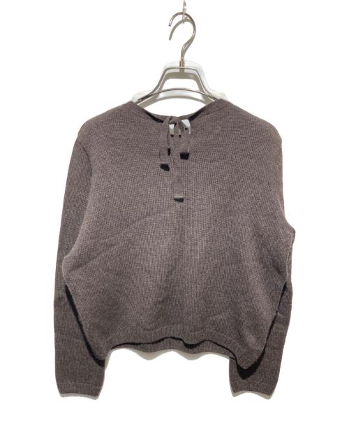 45R（フォーティファイブ・アール）45R (フォーティファイブ・アール) バックリボン ウールニット ブラウン サイズ:3の古着・服飾アイテム