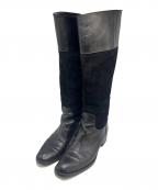 GALERIE VIEギャルリーヴィー）の古着「レザーコンビロングブーツ」｜ブラック