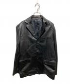 COMME CA DU MODE MENコムサデモードメン）の古着「レザーテーラードジャケット」｜ブラック