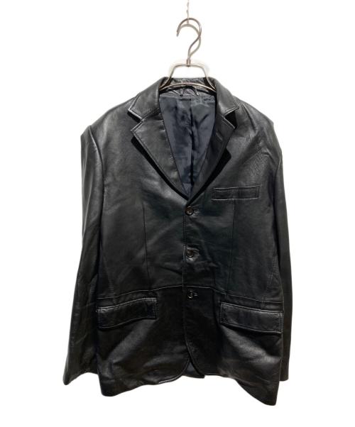COMME CA DU MODE MEN（コムサデモードメン）COMME CA DU MODE MEN (コムサデモードメン) レザーテーラードジャケット ブラック サイズ:2の古着・服飾アイテム