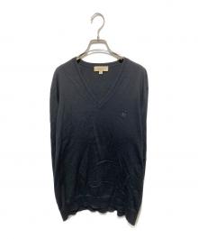 BURBERRY UNIFORM（バーバリー ユニフォーム）の古着「TBロゴ Vネックニット」｜ブラック