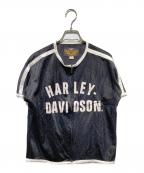 HARLEY-DAVIDSONハーレーダビッドソン）の古着「ジップアップメッシュスリーブｔシャツ」｜ブラック