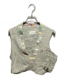 tsumori chisato（ツモリチサト）の古着「パッチワークデニムベスト」｜グレー