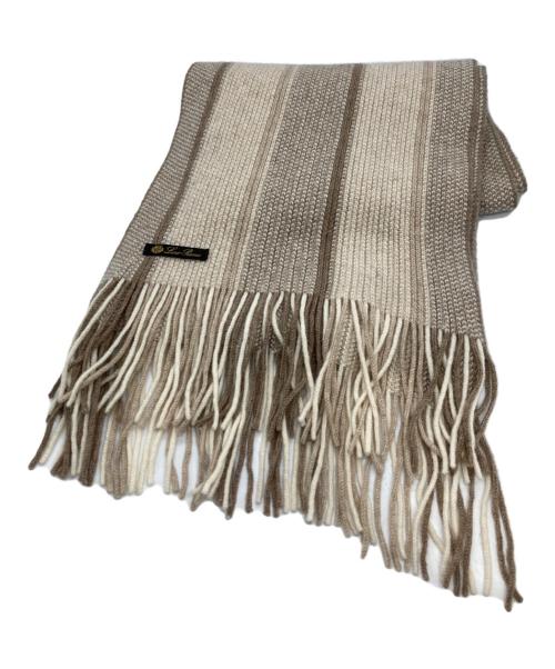 LORO PIANA（ロロピアーナ）LORO PIANA (ロロピアーナ) カシミヤストライプマフラー ベージュの古着・服飾アイテム