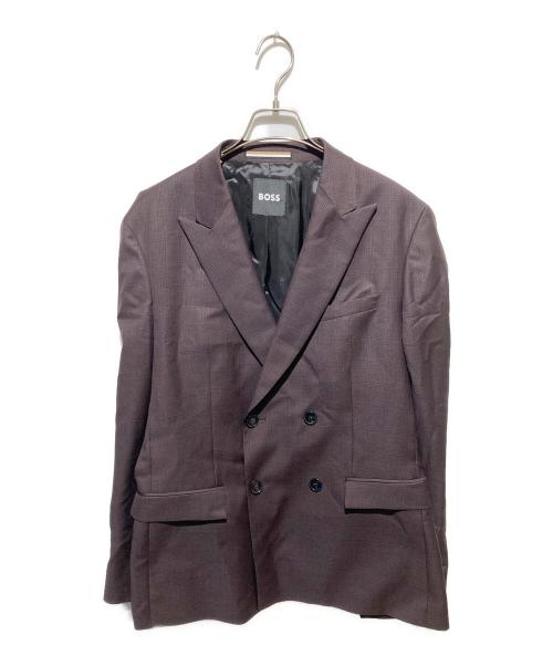 BOSS（ボス）BOSS (ボス) ダブルチェックテーラードジャケット レッド サイズ:40の古着・服飾アイテム