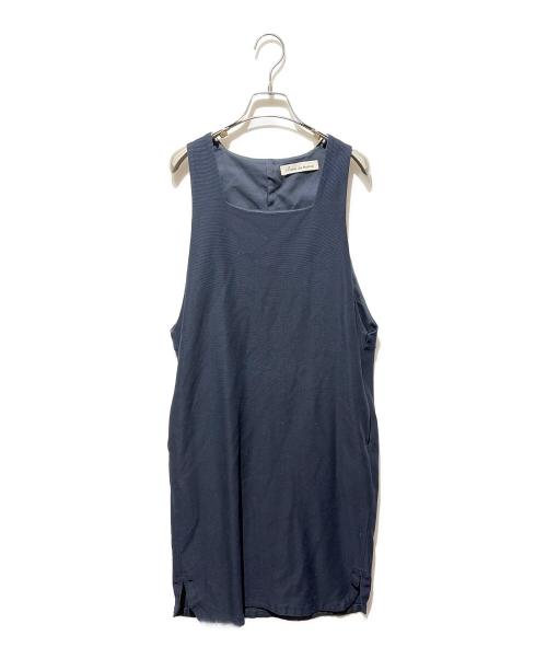 porter des boutons（ポルテデブトン）porter des boutons (ポルテデブトン) ノースリーブワンピース ネイビー サイズ:FREEの古着・服飾アイテム
