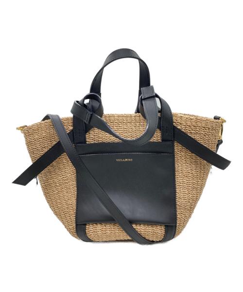VIOLAd'ORO（ヴィオラドーロ）VIOLAd'ORO (ヴィオラドーロ) 2WAY カゴバッグ ベージュの古着・服飾アイテム