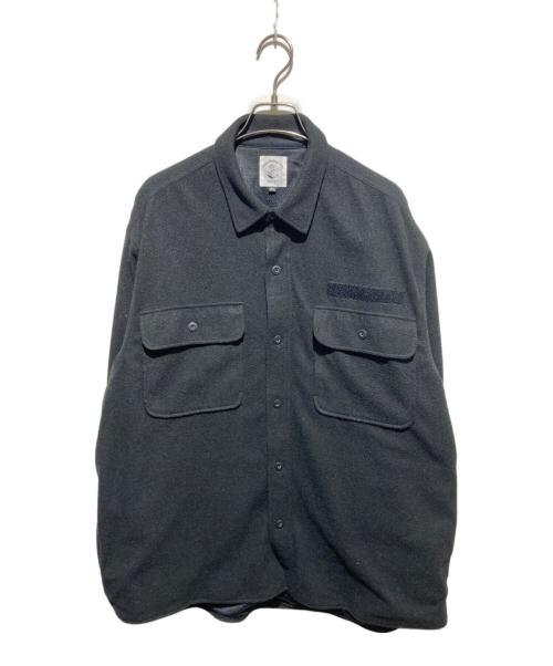 BEAMS T（ビームス ティー）BEAMS T (ビームス ティー) CHAOS FISHING CLUB (カオスフィッシングクラブ) Rwche (ローチ) 3ネームCPOシャツ ブラック サイズ:ＸＬの古着・服飾アイテム