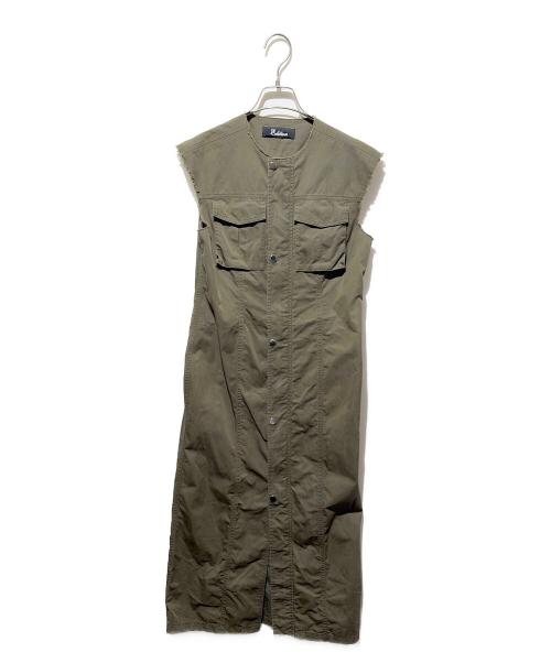 edition（エディション）Edition (エディション) ミリタリー ジップアップロングワンピース カーキ サイズ:34の古着・服飾アイテム