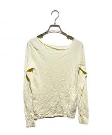 ETRE TOKYO（エトレトウキョウ）の古着「アシンメトリーネックニットプルオーバー」｜ホワイト