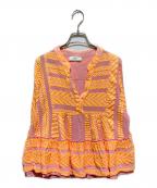 devotion twinsデボーションツインズ）の古着「ジャガードブラウス」｜オレンジ