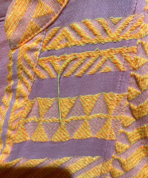 devotion twins（デボーションツインズ）devotion twins (デボーションツインズ) ジャガードブラウス オレンジ サイズ:Sの古着・服飾アイテム