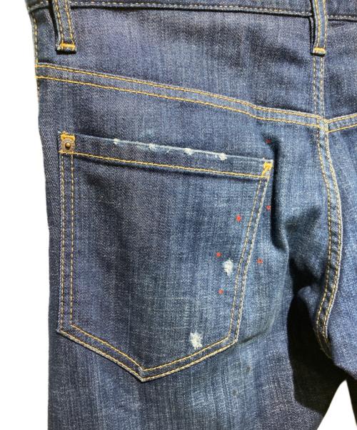 DSQUARED2（ディースクエアード）DSQUARED2 (ディースクエアード) ペイントデニムパンツ インディゴ サイズ:46の古着・服飾アイテム