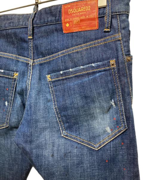 DSQUARED2（ディースクエアード）DSQUARED2 (ディースクエアード) ペイントデニムパンツ インディゴ サイズ:46の古着・服飾アイテム