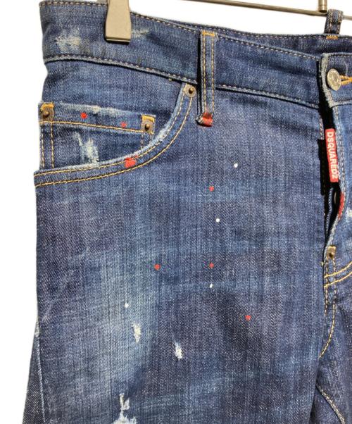 DSQUARED2（ディースクエアード）DSQUARED2 (ディースクエアード) ペイントデニムパンツ インディゴ サイズ:46の古着・服飾アイテム