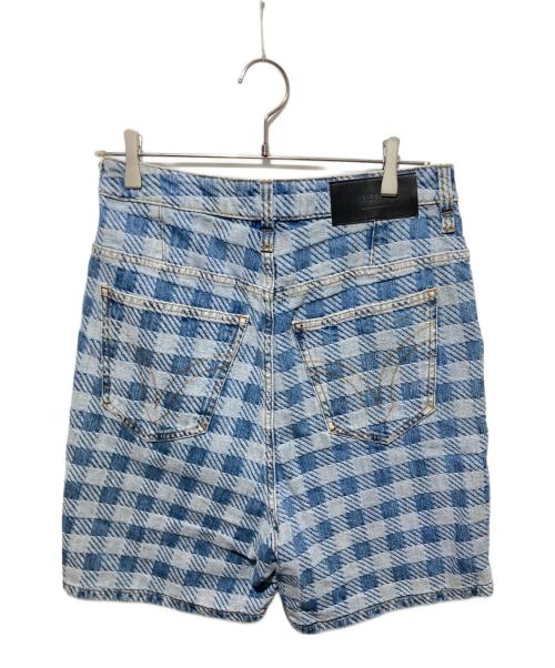 AMI Alexandre Mattiussi（アミアレクサンドルマテュッシ）AMI Alexandre Mattiussi (アミアレクサンドルマテュッシ) チェックハーフデニムパンツ インディゴ サイズ:27 未使用品の古着・服飾アイテム