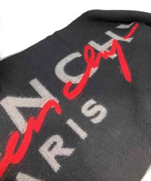 GIVENCHY（ジバンシィ）GIVENCHY (ジバンシィ) ロゴウールマフラー グレー×ブラックの古着・服飾アイテム