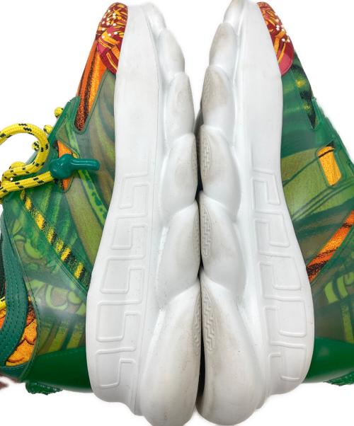 VERSACE（ヴェルサーチェ）VERSACE (ヴェルサーチェ) チェーンリアクションスニーカー グリーン サイズ:43の古着・服飾アイテム