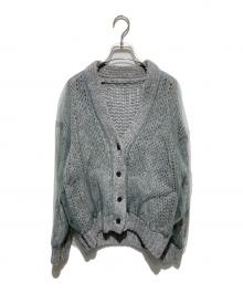 MAISON SPECIAL（メゾンスペシャル）の古着「Tulle Layered Low Gauge Reversible Knit Cardigan」｜グレー