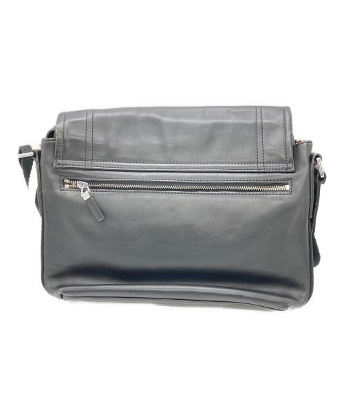 BALLY（バリー）BALLY (バリー) レザーフラップショルダーバッグ ブラックの古着・服飾アイテム