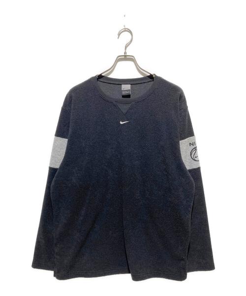 NIKE（ナイキ）NIKE (ナイキ) 00s センタースウォッシュ パイルカットソー グレー×ブラック サイズ:Lの古着・服飾アイテム