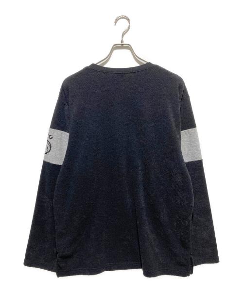 NIKE（ナイキ）NIKE (ナイキ) 00s センタースウォッシュ パイルカットソー グレー×ブラック サイズ:Lの古着・服飾アイテム