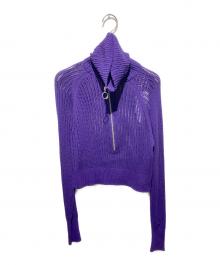 YANUK（ヤヌーク）の古着「OpenCollarShortKnit」｜パープル