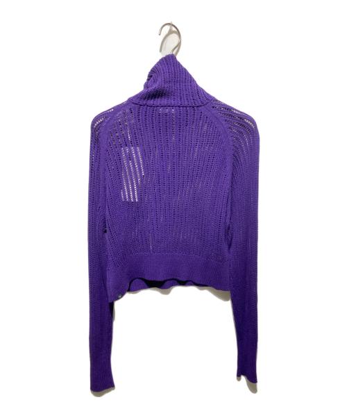 YANUK（ヤヌーク）YANUK (ヤヌーク) OpenCollarShortKnit パープル サイズ:FREE 未使用品の古着・服飾アイテム