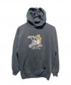 hi-fi mfgハイファイ・エムエフジー）の古着「90s プリントフーディ オールドスケート」｜ブラック