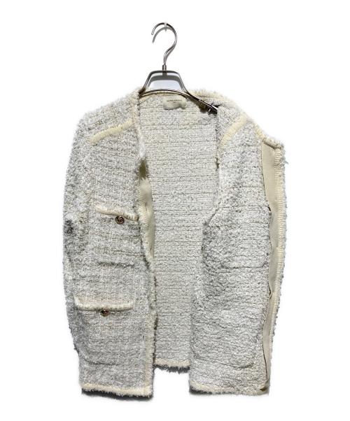 UNITED ARROWS（ユナイテッドアローズ）UNITED ARROWS (ユナイテッドアローズ) ツイード モール パイピング カーディガン ホワイト サイズ:不明の古着・服飾アイテム