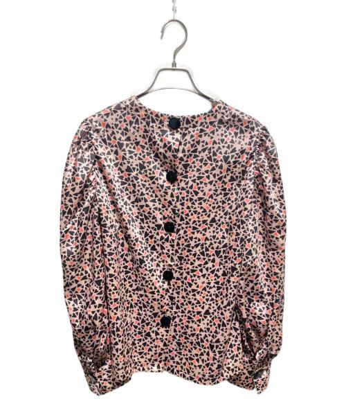 NARA CAMICIE（ナラカミーチェ）NARA CAMICIE (ナラカミーチェ) ハートパターンバックボタンブラウス ピンク サイズ:44の古着・服飾アイテム