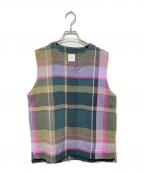 ts(s)ティーエスエス）の古着「タータンチェックベスト」｜グリーン