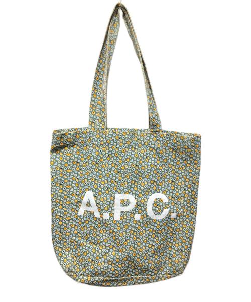 A.P.C.（アーペーセー）A.P.C. (アーペーセー) 花柄キャンバストートバッグ グリーンの古着・服飾アイテム