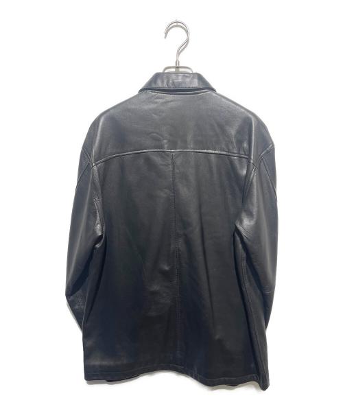 AVIREX（アヴィレックス）AVIREX (アヴィレックス) レザーコーチジャケット/LEATHER UTILITY SHIRT ブラック サイズ:ＸＬの古着・服飾アイテム
